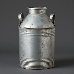 Lata de leche de metal galvanizado estilo granja vintage con acabado clásico, perfecta para casas rústicas, cocinas y decoración al aire libre - Product Image 2