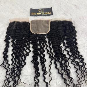 Vierge brute bouclée 6*6 fermeture machine Double trame couleur naturelle cheveux dentelle avant perruque tressage traitement vague profonde cheveux humains - Product Image 2