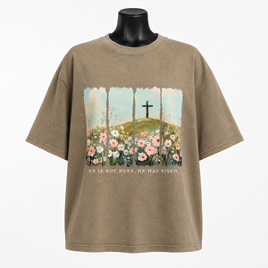 เสื้อยืดโอเวอร์ไซส์สีน้ำตาลอ่อนพิมพ์ลายกราฟิกสำหรับผู้หญิง ผ้าฝ้าย สวมใส่สบาย ทรงหลวม สไตล์สตรีทแวร์ - Product Image 1
