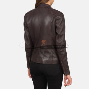 Vestes classiques modernes pour femmes Blouson aviateur en cuir de qualité supérieure Logo personnalisé Design Vêtements d'extérieur élégants à la mode pour motards - Product Image 2