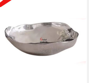 Cuenco para servir de acero inoxidable y metal con acabado plateado de aspecto brillante para restaurante y bar de hotel - Product Image 2