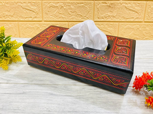 Decorative Wooden Meena Printed Tissue Box Cover | Handcrafted Meenakari Style <b>Napkin</b> <b>Dispenser</b> - Product Image 6