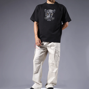 Venta al por mayor camiseta unisex de gran tamaño 350GSM peso pesado Boxy Fit Streetwear algodón camiseta logotipo personalizado fabricante - Product Image 4