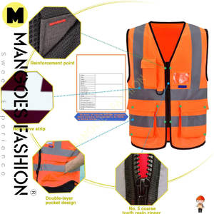 Ventes directes Vêtements de travail de bonne qualité 5 poches avec bandes réfléchissantes Gilet de travail personnalisé pour l'extérieur Coloré Respirant Sûr - Product Image 4