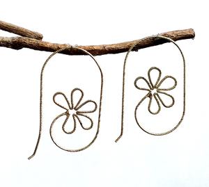 Hippie Minuscule Or Couleur Spirale Boucles D'oreilles Hoop Boucles D'oreilles Fil Bijoux Accessoire - Product Image 2