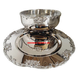 Bol à chocolat en acier inoxydable écologique fait à la main en métal décoratif fantaisie de forme ronde polie miroir pour servir des friandises sucrées - Product Image 3