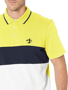 Men's for Quick Dry Performance Short Sleeve <b>Shirt</b> Rib Collar <b>Button</b> Front Casual Solid Pattern Regular-Fit Knitted Fabric - Product Image 5