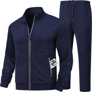 Traje de Entrenamiento de Dos Piezas para Hombre, Talla Grande, Personalizado, de Forro Polar Sólido, Poliéster de Secado Rápido, Transpirable y Ecológico, Pantalones Deportivos - Product Image 1