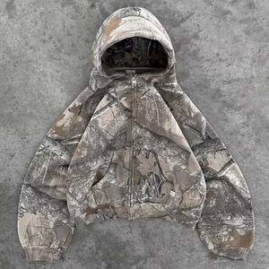 Streetwear personnalisé de créateur Sweat à capuche unisexe épais et court Broderie délavée à l'acide Applique Patchwork Distressed Hoodies pour hommes - Product Image 4