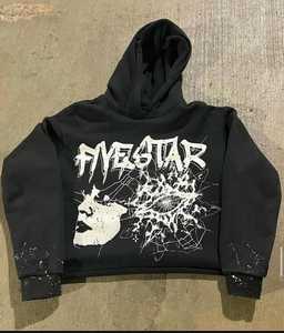 Sudadera con Capucha Transpirable de Alta Calidad, Bordado, Lavado Ácido, Adornada con Pedrería, Mangas con Apliques Estampados - Product Image 4