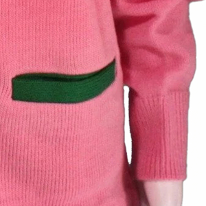 เสื้อสเวตเตอร์ขนสัตว์สำหรับผู้หญิงเสื้อสเวตเตอร์แขนยาวระบายอากาศวัสดุพื้น - Product Image 3