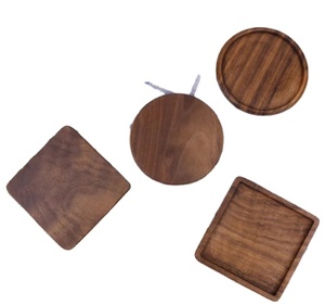 Ensemble de sous-verres géométriques en acacia Design OEM ODM Tapis de table et tampons décoratifs Napperon en bois pour thé et café - Product Image 1