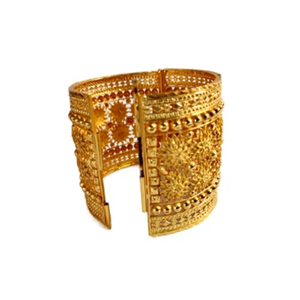 ชุดกำไลข้อมือชุบทอง22K พร้อมเปิดใช้งานได้ฟรีขนาด3 "ความสูงออกแบบใหม่ล่าสุด - Product Image 4