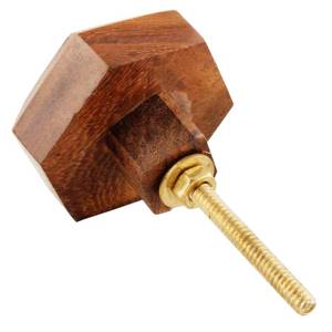 Perillas hexagonales de resina y madera para gabinetes, 1 perilla de puerta, color, forma y tamaño personalizados, hechas en India - Product Image 2