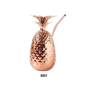 Martelé Antique Cuivre Moscou Mule Tasses Ananas Conception Fabriqué À La Main Cadeau Pour Mariage Et Fête - Product Image 2