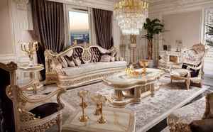 Juego de sofá de sala de estar dorado barroco imperial Comprar muebles de sala de estar cómodos antiguos personalizables Uso en el hogar/La Oficina EE. UU. DST - Product Image 2