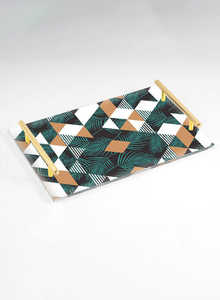 Nouveau Style Plateau De Service Plateau Pour Hôtel Restaurant Alimentaire Servir Utiliser Noël Table Top Décor Utiliser Plateau Plateau Avec Poignée En Or - Product Image 6