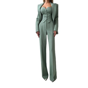 Nouvel ensemble de blazer tendance pour femmes, ensemble de 3 pièces, tenue de bureau, costume de bureau à double boutonnage pour femmes, 2026 - Product Image 4