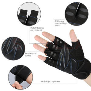 Los guantes de cuero de medio dedo duraderos de alta calidad más vendidos, ligeros para uso en gimnasio para levantamiento de pesas - Product Image 5