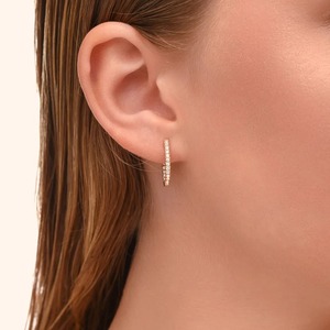Pendientes de dos caras hermosos con diamantes de moissanita, joyería personalizada, pendientes para todos los días, otras joyas de diamantes, regalo para ella - Product Image 4