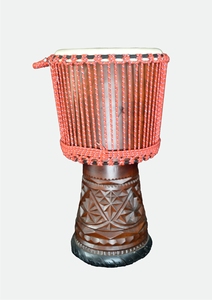 Tambour djembé africain artisanal SOLOBEAT, 12 pouces, corps en bronze B20 sculpté à la main, cordes rouges et noires, accordage professionnel, performance, 15 kg - Product Image 2