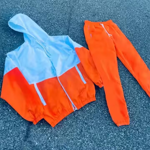 Survêtements coupe-vent de qualité supérieure en polyester respirant, deux pièces avec fermeture éclair, pour hommes, avec logo personnalisé OEM - Product Image 5