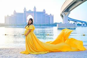 Nouvel arrivage de Santorini bleu royal dernier modèle de robe volante fluide sans manches Photoshoot pour femme - Product Image 4