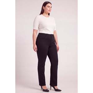Pantalones de acero de gran tamaño, negros, con diseño de tubo y dobladillo. - Product Image 5