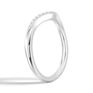 18K Gold Wedding Band with Round Cut Moissanite Diamond Elegant 18K Gold <b>Ring</b> - Product Image 6