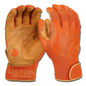 Gants de frappe de baseball personnalisés avec logo, vente en gros, paume en cuir, motif hexagonal, absorption des chocs supérieure, gants de frappe de softball - Product Image 3