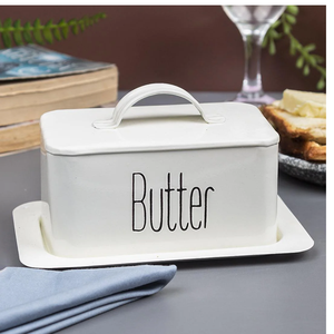 Plat à beurre avec couvercle et couteau à friser argenterie fait à la main Top vente Restaurant événements de mariage Table Top plat à beurre et assiette - Product Image 6