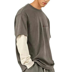 เสื้อยืดแขนยาวสีพื้นดีไซน์ล่าสุดสำหรับผู้ชาย ผ้าฝ้าย 100% ระบายอากาศได้ดี เป็นมิตรกับสิ่งแวดล้อม แห้งเร็ว เหมาะสำหรับใส่กลางแจ้ง MOQ ต่ำ - Product Image 4