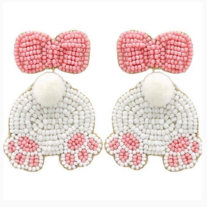ต่างหูปักลูกปัดอีสเตอร์โบว์กระต่ายและกระต่ายทำด้วยมือสุดน่ารักแฟนซีสำหรับผู้หญิงที่มีสไตล์ทันสมัยด้วยแฟชั่นเรืองแสง - Product Image 1
