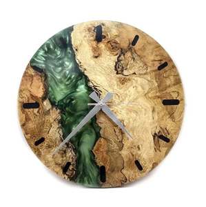 Horloge murale en bois de rivière en résine époxy noire la plus vendue horloge murale décorative à la main fabricant et exportateur indien - Product Image 4