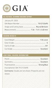 B2B D'Vins Jewels para GIA Certified 1,56 CT Diamante blanco suelto Natural Redondo J Color FL FLOW Pureza EX Corte pulido - Product Image 3