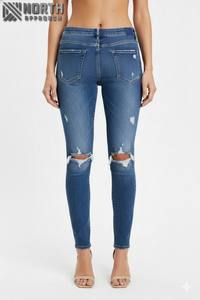 Jeans en denim délavé pour homme, nouvelle collection 2025, haute qualité, logo personnalisé, coupe droite, hiver, uni, séchage rapide - Product Image 2