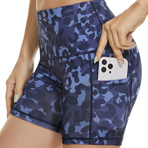 Short de sport de course d'été pour femmes taille haute Logo personnalisé Beige toile plaine blanc polaire coton motif chaud Shorts chauds - Product Image 3