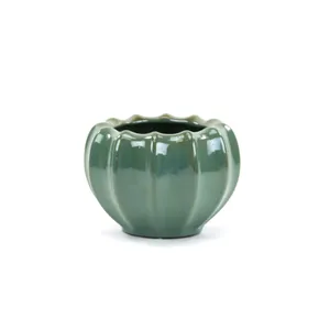 CPB2808PB - Florero Grande Ondulado Verde-Marrón Variegado - 7.6 L x 5.1 A - Product Image 1