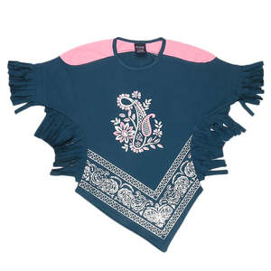Girls Half Sleeve <b>Printed</b> T-Shirt - Steel Blue - Product Image 1