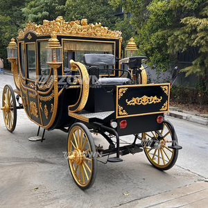 รถลากม้าสีดำย้อนยุครถลากรถลากวินเทจแบบคลาสสิกวิกตอเรียฤดูร้อน - Product Image 2