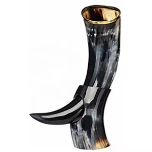 Natural Viking Animal <b>Drinking</b> <b>Horn</b> with Polished <b>Horn</b> Stand Eco-Friendly Wine Stand Customizable Logo Wholesale - Product Image 1
