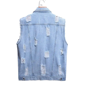 Nouveau gilet en jean pour homme, 100% coton, style tendance, veste sans manches, vêtement décontracté, prix abordable, personnalisable - Product Image 2