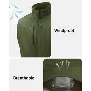 Chaleco Softshell Personalizado para Hombre, con Cremallera Completa, Cortavientos, para Viajes al Aire Libre, Senderismo, Estilo Único, Transpirable - Product Image 4