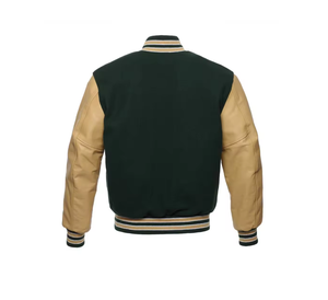 Veste universitaire coupe-vent de haute qualité pour homme, fabrication OEM, broderie chenille, manches en cuir PU, personnalisable, style baseball, lettres brodées - Product Image 3