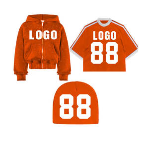 Sweat à capuche à fermeture éclair en coton épais pour hommes avec col ras du cou brodé sur l'épaule Applique Patch Digital Printed Fleece Beani - Product Image 1