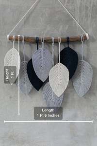 Tenture murale en macramé faite à la main Art mural bohème tissé créatif parfait pour la chambre et le salon décor à la maison - Product Image 4