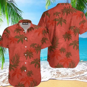 Camisas de manga corta con estampado de palmera en 3D, camisas casuales de verano a la moda diaria para hombre, camisas hawaianas para vacaciones en la playa para hombre - Product Image 3