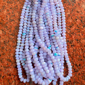 Cuentas lisas Rondelle de ópalo de lavanda rosa, hebras de calidad AAA de 16 pulgadas para fabricación de joyas artesanales - Product Image 1