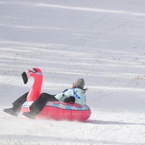Premium Winter Snow Tube <b>Inflatable</b> Sled for Kids and Adults Unicorn Frozen Ice Dragon Polar Bear Penguin Flamingo Snow Sledding - Product Image 3