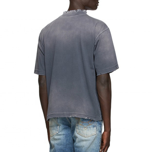 T-shirts OEM lavés à l'acide T-shirts vintage pour hommes T-shirts vieillis Impression personnalisée T-shirt surdimensionné pour hommes - Product Image 2